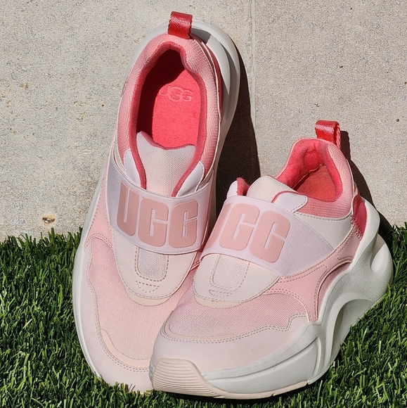 UGG Women's La Flex Gradient Logo Chunky Pink Platform Sneakers Size 7 - Picture 2 of 7